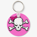 Goth girly skull - keychain by merlin1974 Goth girly skull - keychain