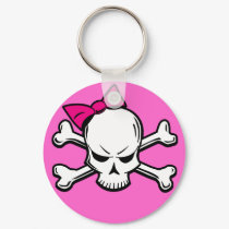 Goth girly skull - keychain by merlin1974 Goth girly skull - keychain