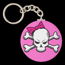 Goth girly skull - keychain