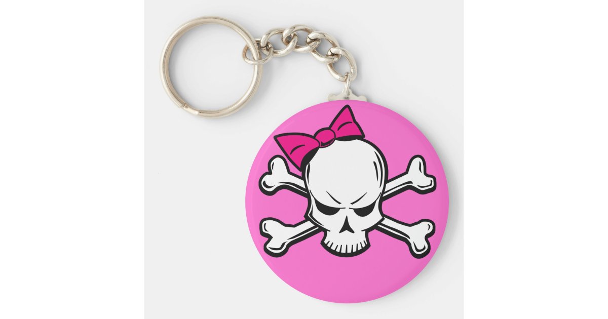 Goth girly skull keychain Zazzle