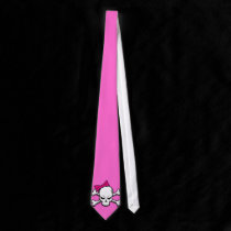 Goth girly skull tie ties
