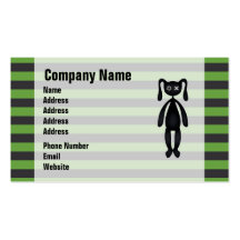 Goth Green and Black Bunny Business Card Templates