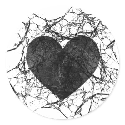 Goth Grunge Shattered Heart Stickers by mariannegilliand