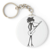 Goth Guitarist Key Chain