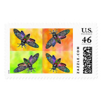 Goth Moth 4 postage stamps