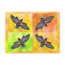 Goth Moth 4 postcard postcards