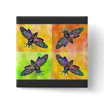 Goth Moth button buttons