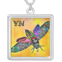 Goth Moth monogram necklace necklaces