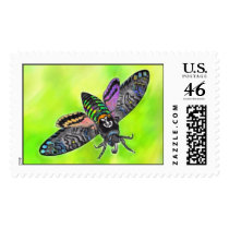 Goth Moth postage stamps