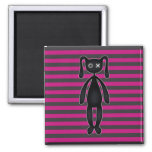 Goth Pink and Black Bunny Fridge Magnets