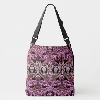 Goth Pink Ornament with Skull Tote Bag