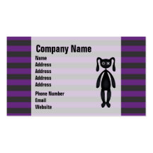 Goth Purple and Black Bunny Business Card