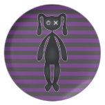 Goth Purple and Black Bunny Plate
