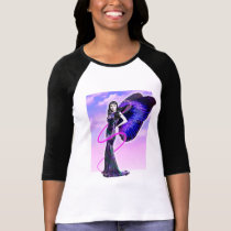 Goth purple fairy with butterfly wings t-shirts