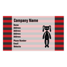 Goth Red and Black Bunny Business Card Template