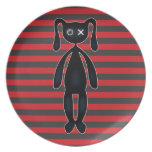 Goth Red and Black Bunny plates