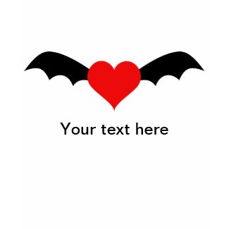 Goth Red Heart with Bat Wings shirt