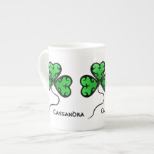 Goth shamrock St. Patrick's day personalized Bone China Mug