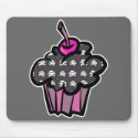 goth skull crossbones cupcake mousepads