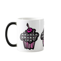 goth skull crossbones cupcake coffee mug