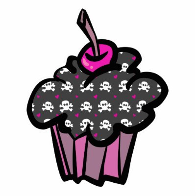 goth skull crossbones cupcake photo cut out by cupcakewear