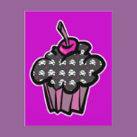 goth skull crossbones cupcake