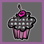 goth skull crossbones cupcake
