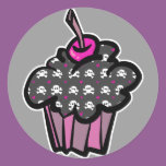 goth skull crossbones cupcake