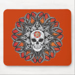 Goth Skull - Orange mousepads