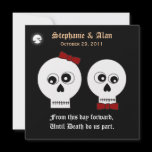 Goth Skulls Halloween Wedding Invitation