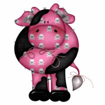 Goth Skully Cow photo sculptures