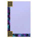 Goth Square: Watercolor &amp; Old Gold, Plain Personalized Stationery