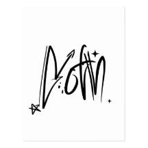 Goth Stars Grunge Script Postcard
