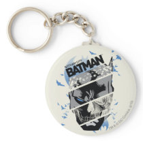 Gotham City Batman Skull Collage Keychain