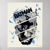 Gotham City Batman Skull Collage Print