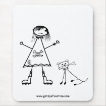 Gothgirl and dog mousepad mousepads
