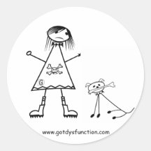 Gothgirl with dog stickers