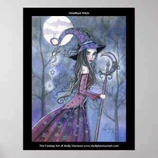 Gothic Amethyst Witch Poster by Molly Harrison print