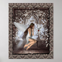 Gothic Angel and Her Dove Print