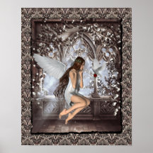 Gothic Angel and Her Dove Print