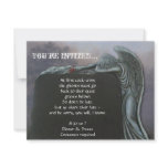 Gothic Angel Tombstone in Cemetery Halloween Party Custom Invite