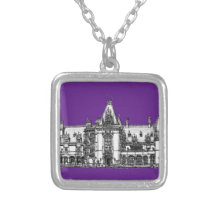 Gothic architecture in purple custom necklace
