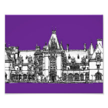 Gothic architecture in purple photo print