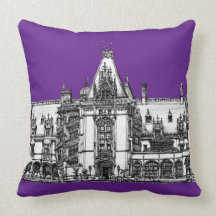 Gothic architecture in purple pillow