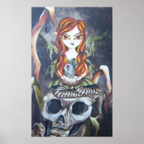 Gothic Autumn Fairy  Art Print