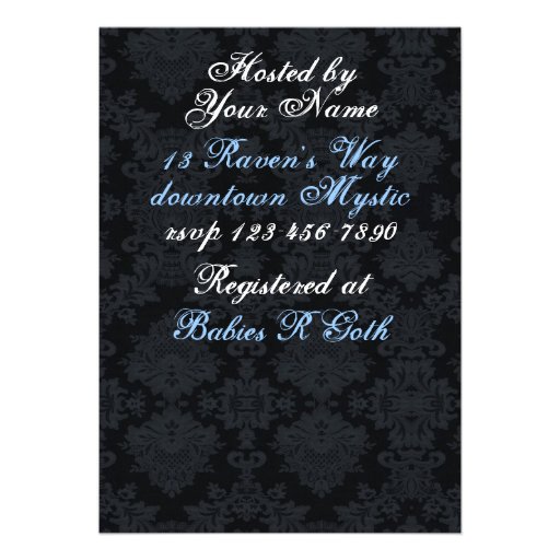 'Gothic Baby Carriage- Boy' Invitation