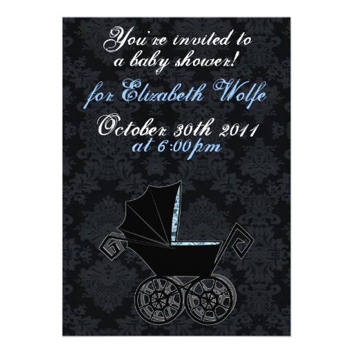 'Gothic Baby Carriage- Boy' Invitation