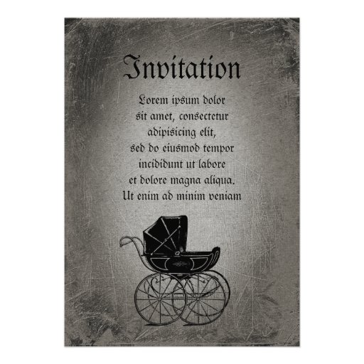 Gothic Baby Carriage Custom Invitations from Zazzle.com