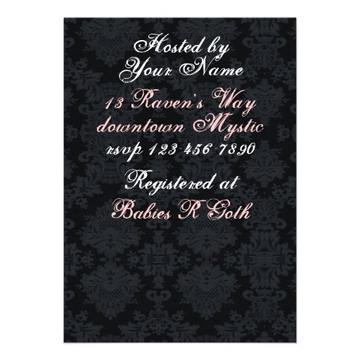 'Gothic Baby Carriage- Girl' Invitation