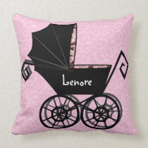'Gothic Baby Carriage- Girl' Pillow